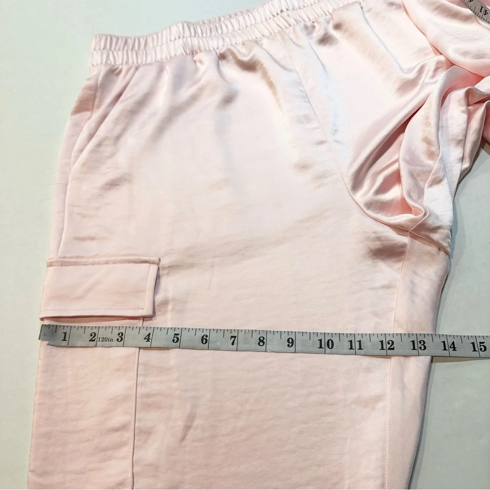 INC Pink Satin Jogger Pants Cargo Pockets, New w/ Tags, Size XL - Picture 14 of 15